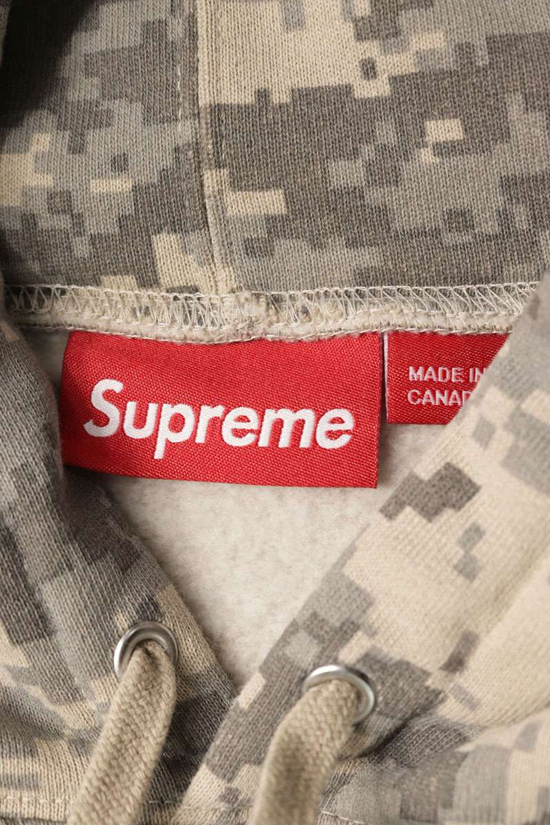 SUPREME Small Box Hooded Sweatshirt Camo Green Size XL