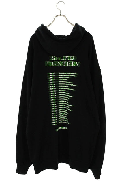BALENCIAGA Speed Hunter Print Zip Hoodie Black Size S