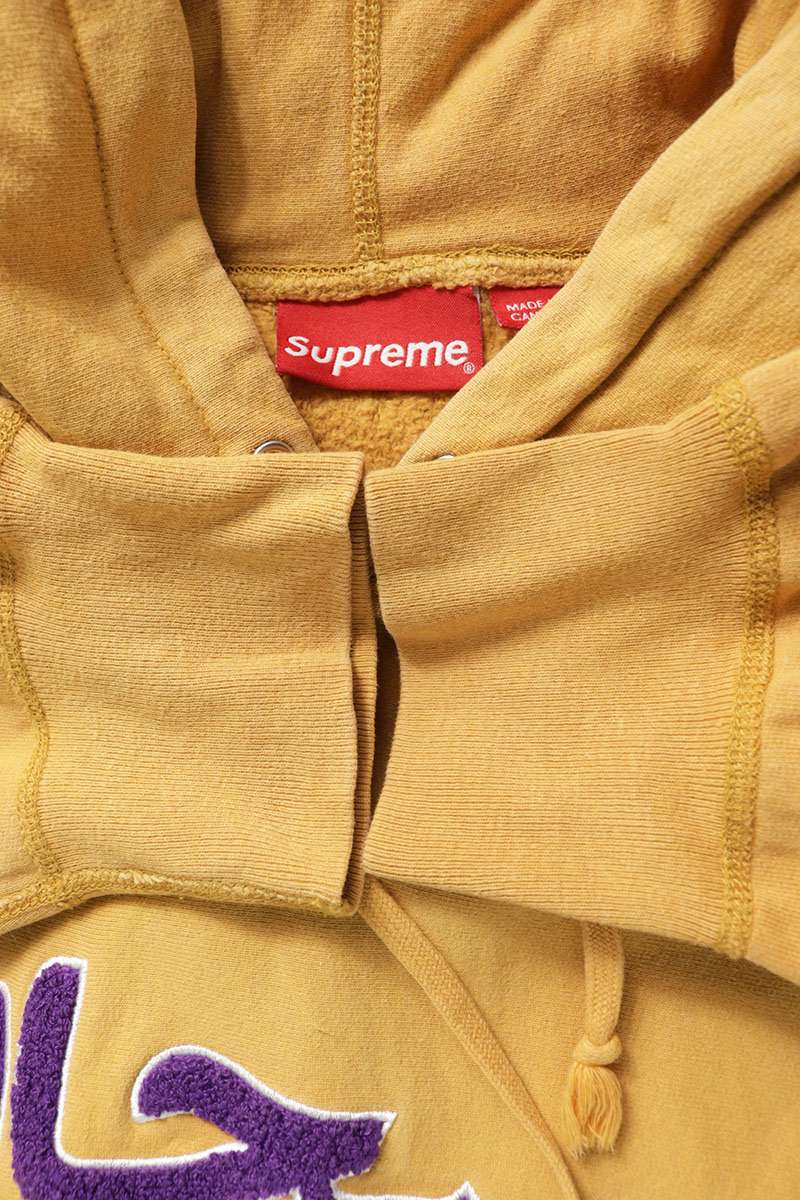 SUPREME Arabic Logo Hooded Sweatshirt Yellow Size M
