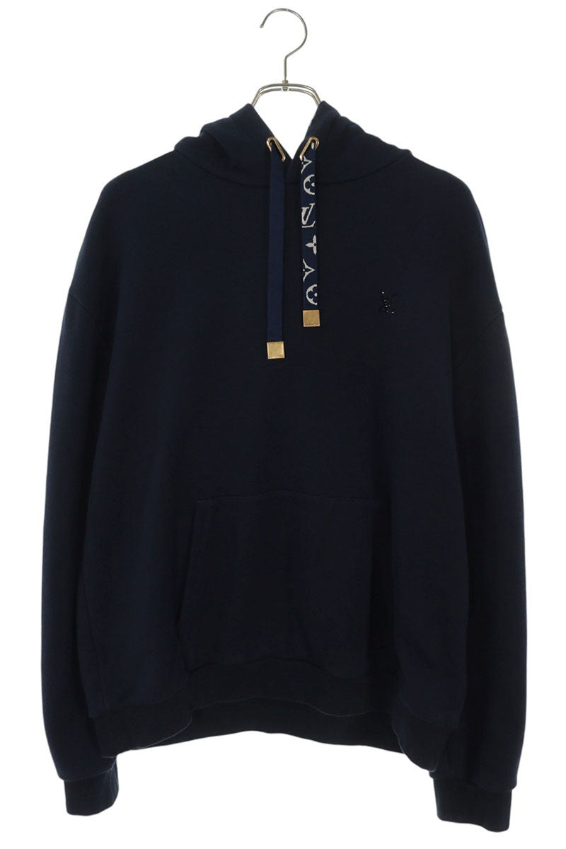 LOUISVUITTON Rhinestone Monogram Lined Hoodie Navy Size XL