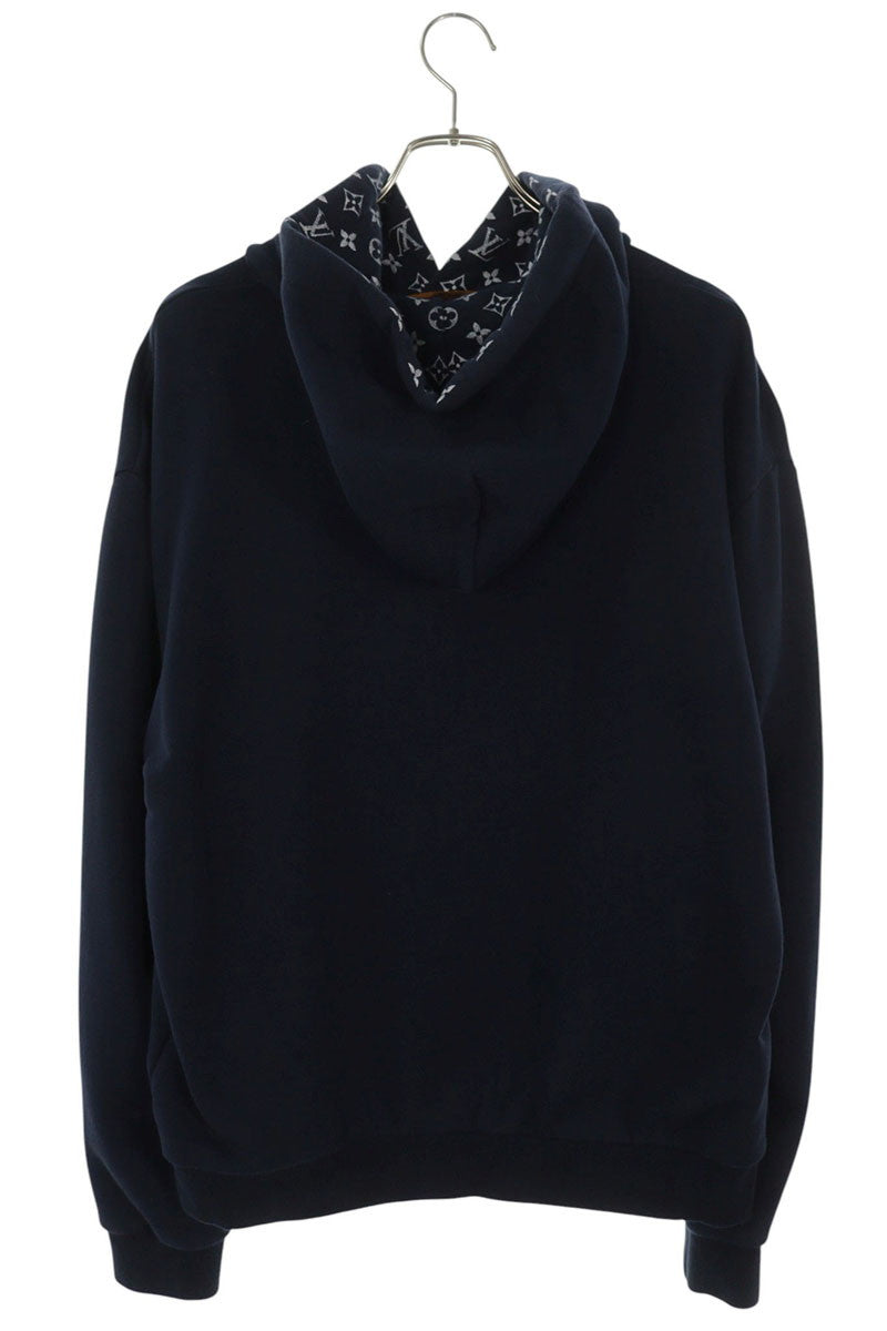 LOUISVUITTON Rhinestone Monogram Lined Hoodie Navy Size XL