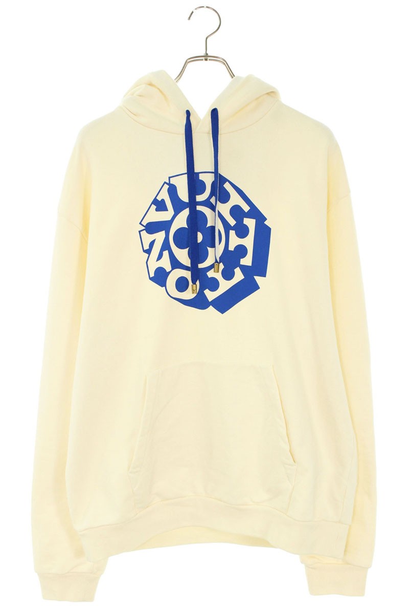 LOUISVUITTON 25AW Front Logo Hoodie Off-White/Blue Size XL