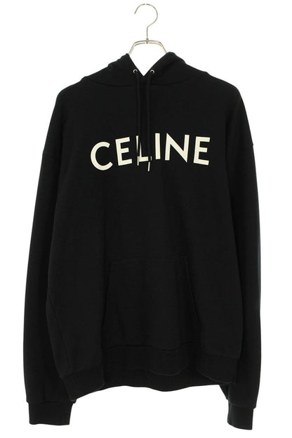 CELINE Classic Logo Loose Pullover Hoodie Black Size XL