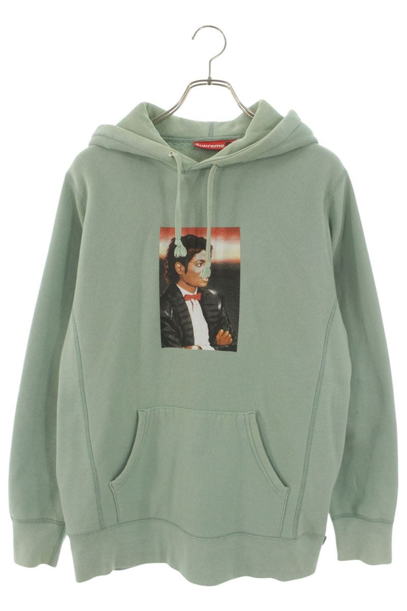 SUPREME 17SS Michael Jackson Hooded Sweatshirt Green Size M