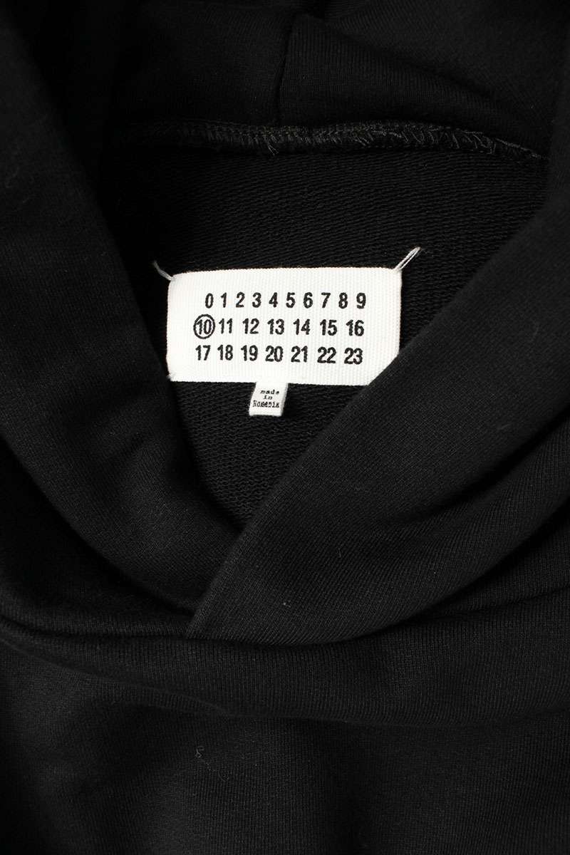 Maison Margiela 24SS logo embroidery Pullover Hoodie Black Size 54