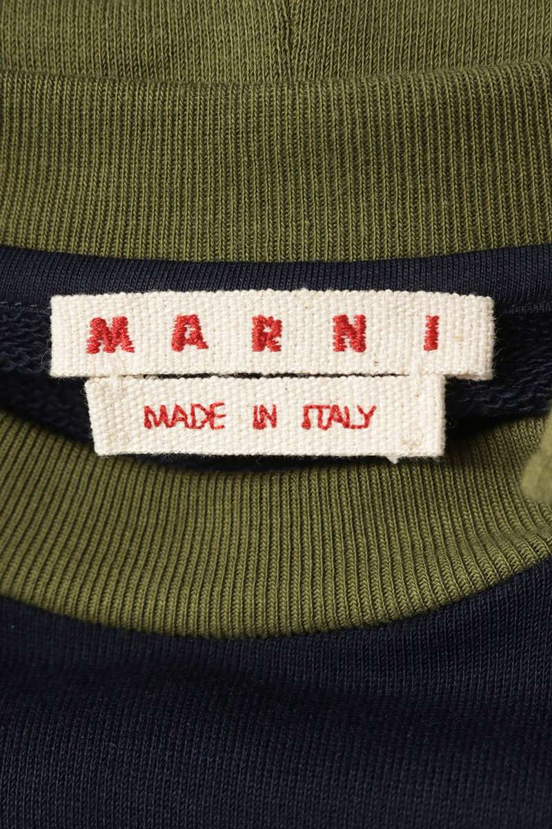MARNI Logo Print Bicolor Pullover Hoodie Multi Size XL