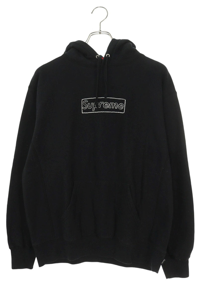 SUPREME KAWS 21SS Chalk Box Logo Hoodie Black Size S