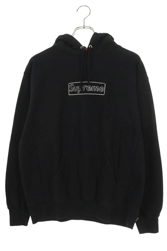 SUPREME KAWS 21SS Chalk Box Logo Hoodie Black Size S