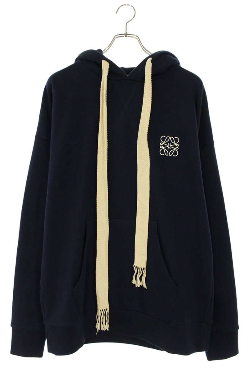 LOEWE Anagram Embroidered Hoodie Navy Size M