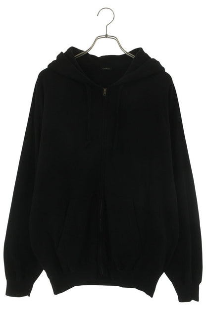 COMOLI SS26 Cotton French Terry Zip Hoodie Black Size L