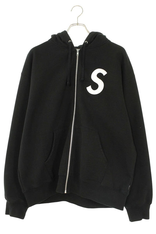 Supreme S Logo Zip Up Hooded Sweatshirt S Black Size L
