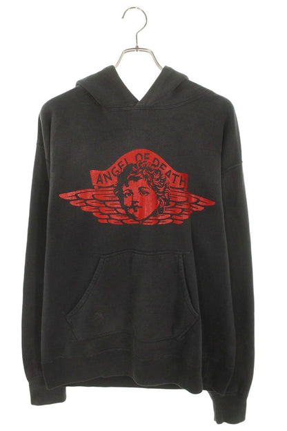 SAINT MICHAEL 24SS Distressed Angel Print Hoodie Size L