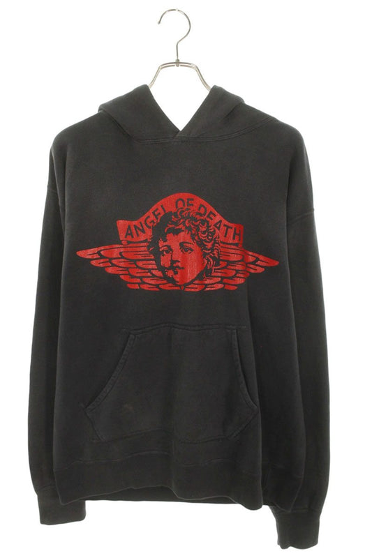SAINT MICHAEL 24SS Distressed Angel Print Hoodie Size L