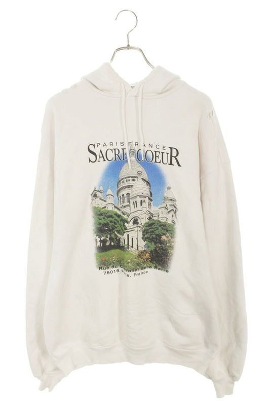 Balenciaga Print Pullover Hoodie White Size XS