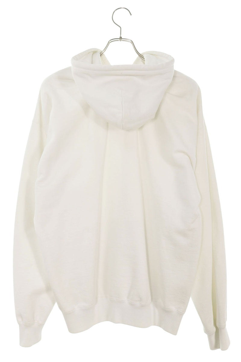 BALENCIAGA Lipstick Logo Hoodie White Size M