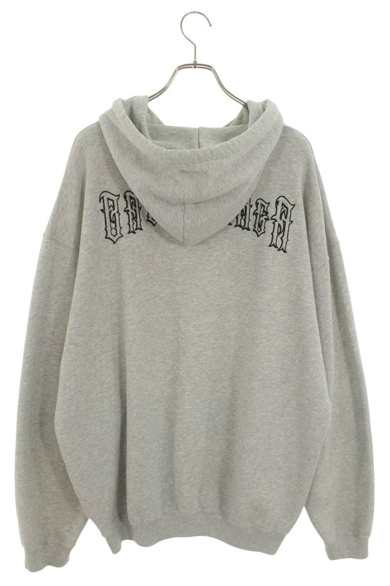 BALENCIAGA Back Logo Embroidery Hoodie Gray Size M