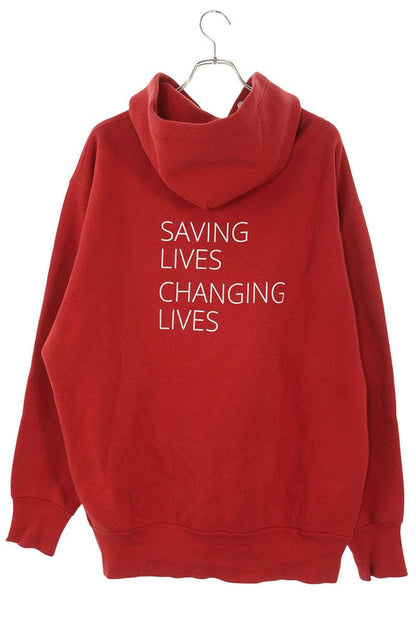 BALENCIAGA WFP Logo Print Pullover Hoodie Red Size S