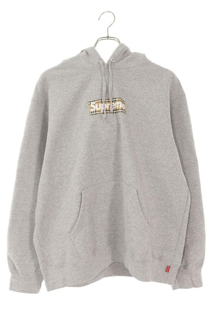 SUPREME x Burberry Box Logo Hooded Sweatshirt Gray Size M
