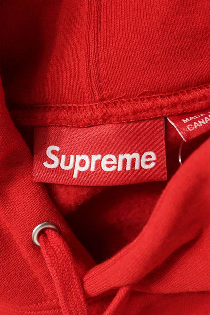 SUPREME Small Box Hooded Sweatshirt Red Cotton Blend Size S