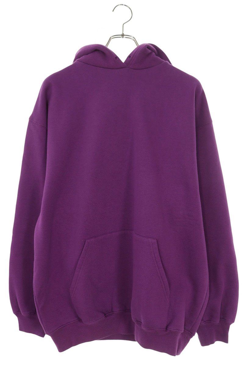 BALENCIAGA Back Logo Print Hoodie Purple Cotton Size XS