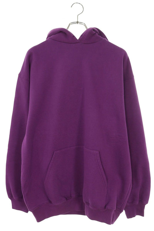 BALENCIAGA Back Logo Print Hoodie Purple Cotton Size XS