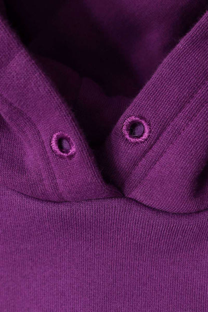 BALENCIAGA Back Logo Print Hoodie Purple Cotton Size XS