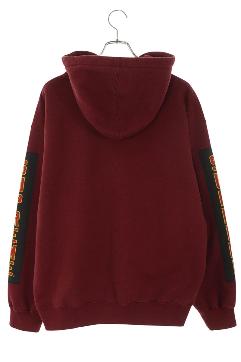SUPREME Woven Patches Hooded Sweatshirt Bordeaux Size L