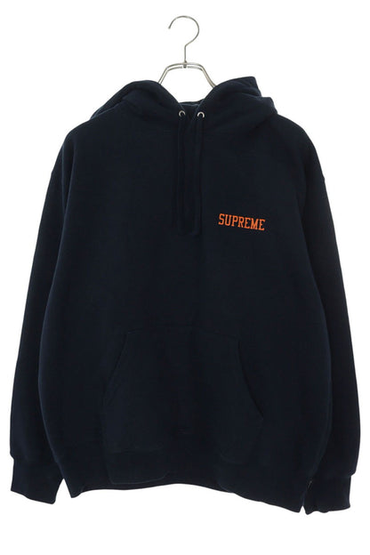 SUPREME On God Hooded Sweatshirt Navy Cotton Blend Size M