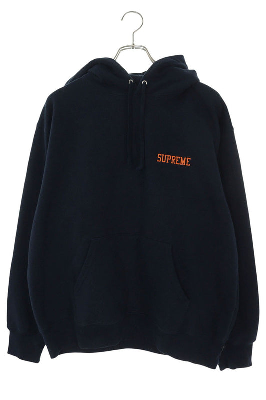 SUPREME On God Hooded Sweatshirt Navy Cotton Blend Size M