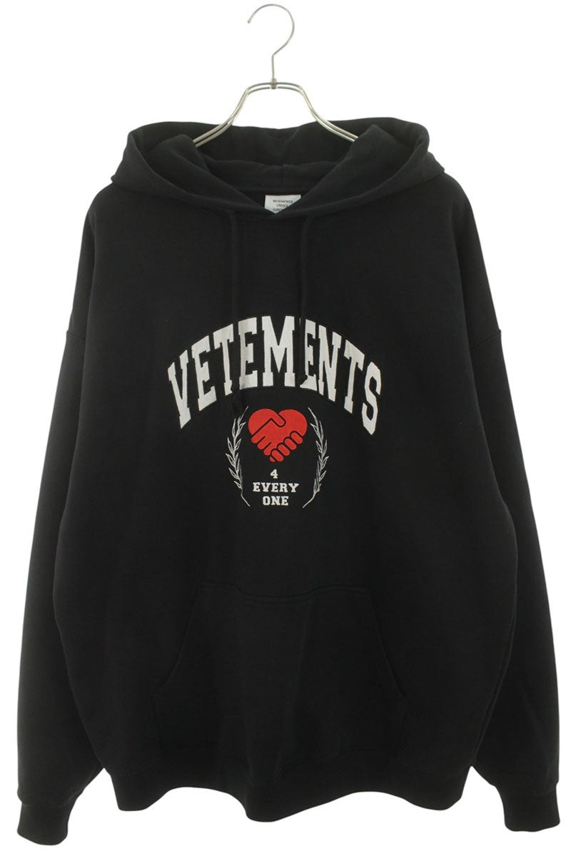 VETEMENTS Front Logo Patch Hoodie Black Size XS