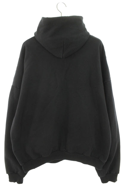 BALENCIAGA Reverse Logo Pullover Hoodie Black Size XXS