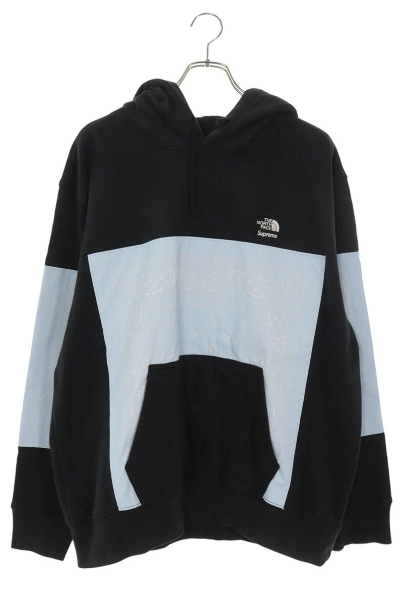 SUPREME x TNF 22SS Bamdana Hooded Sweatshirt Black Size L