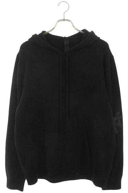 Chrome Hearts CH Cross Leather Patch Cashmere Hoodie Size L