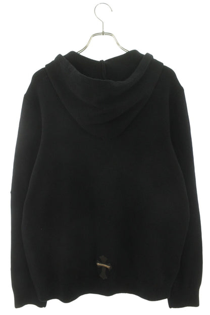 Chrome Hearts CH Cross Leather Patch Cashmere Hoodie Size L