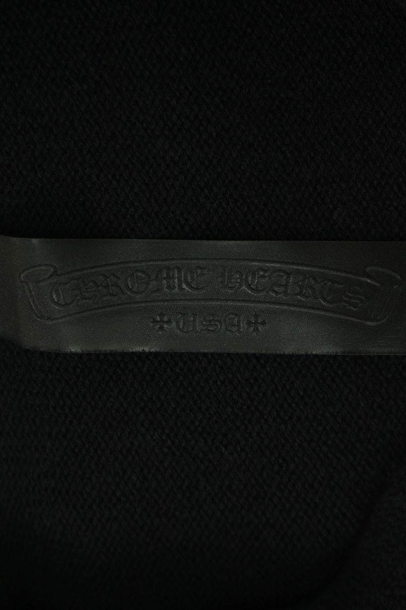 Chrome Hearts CH Cross Leather Patch Cashmere Hoodie Size L