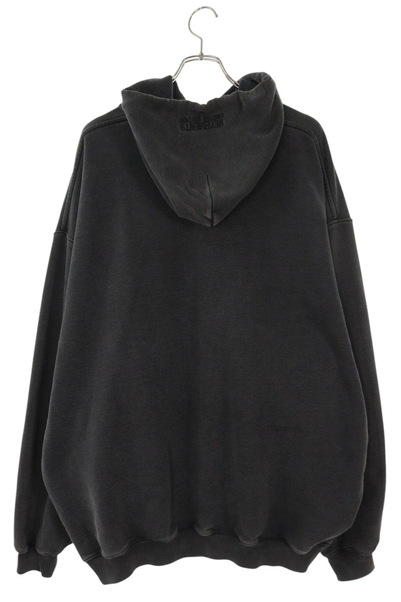 VETEMENTS Logo Print Hoodie Black Size XS