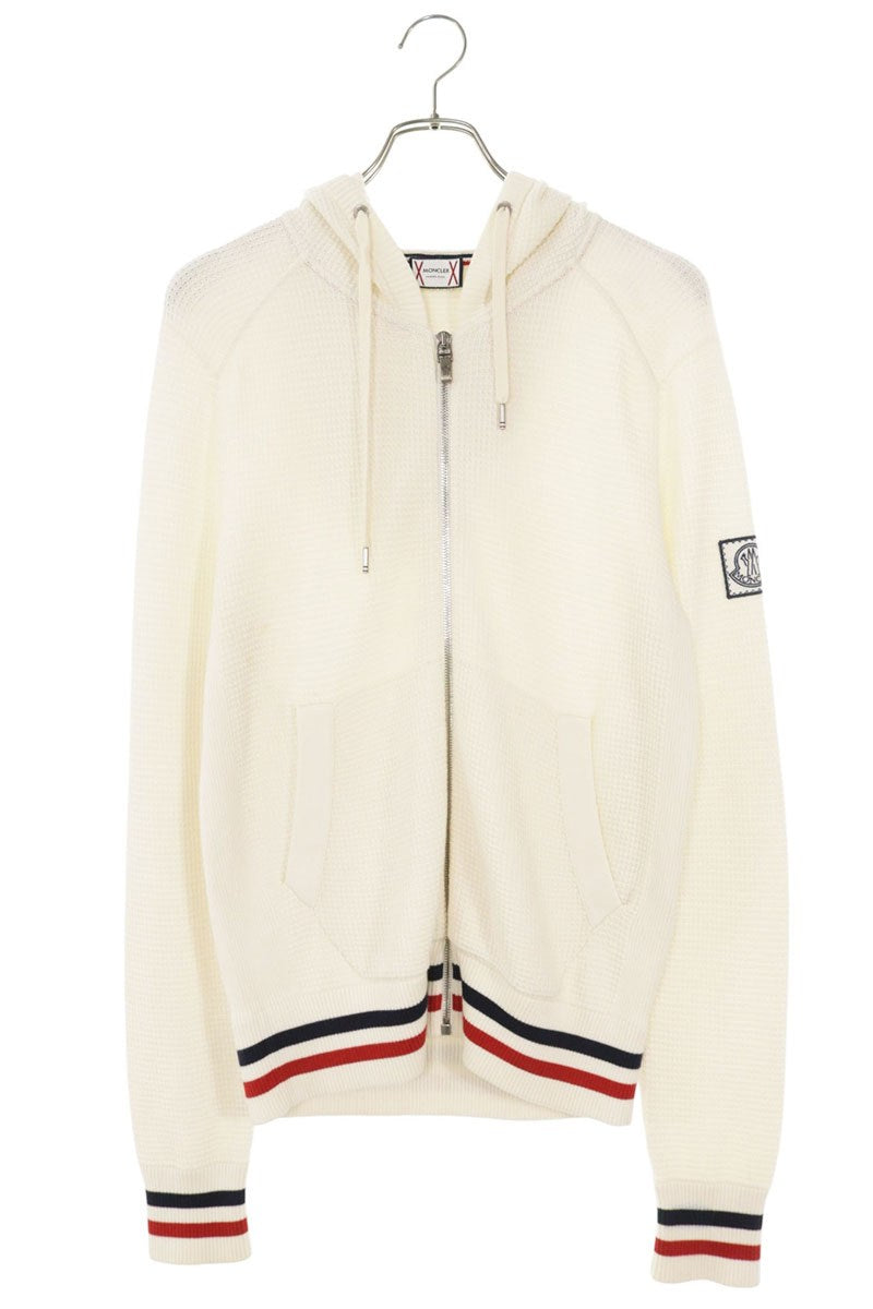 MONCLER MAGLIA TRICOT CARDIGAN Logo Patch Zip-Up Size S