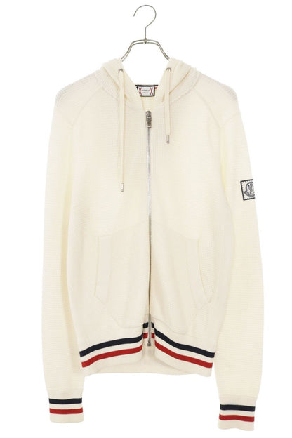 MONCLER MAGLIA TRICOT CARDIGAN Logo Patch Zip-Up Size S