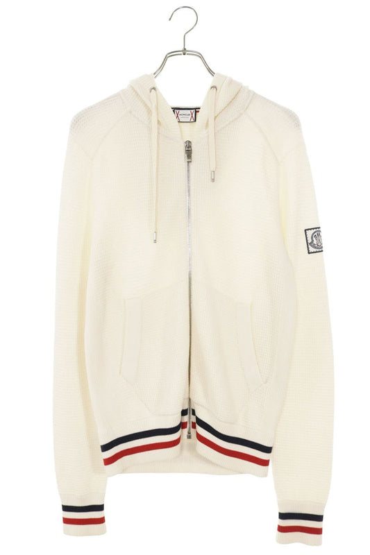 MONCLER MAGLIA TRICOT CARDIGAN Logo Patch Zip-Up Size S