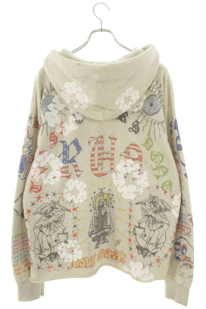 SAINT MICHAEL 22SS Allover Print Hoodie Beige Size L