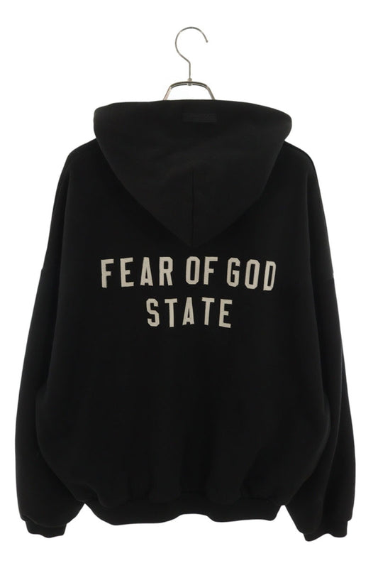 FEAR OF GOD Back Logo Patch Zip Hoodie Black Size M
