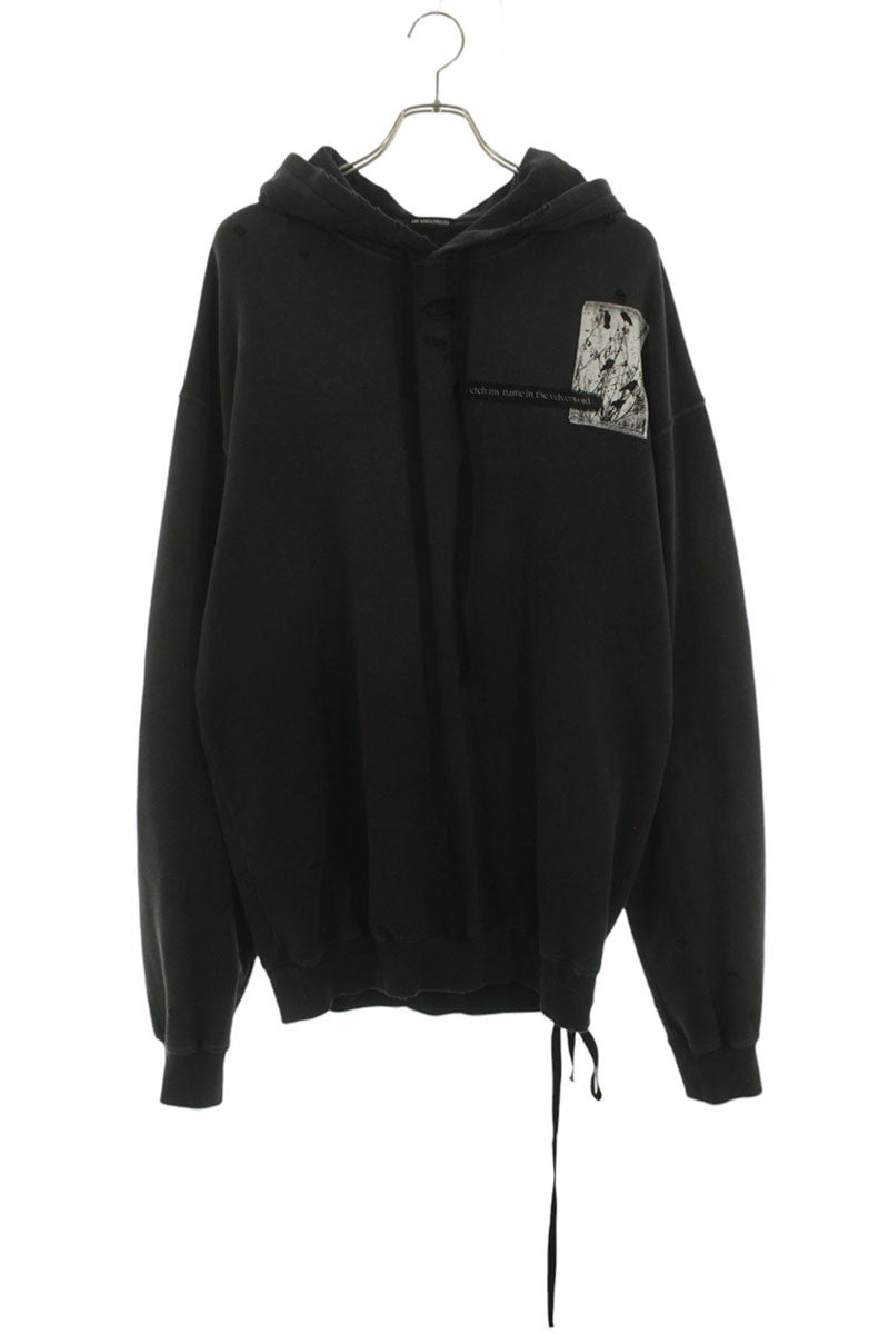 ANN DEMEULEMEESTER Patchwork Design Hoodie Black Size XS