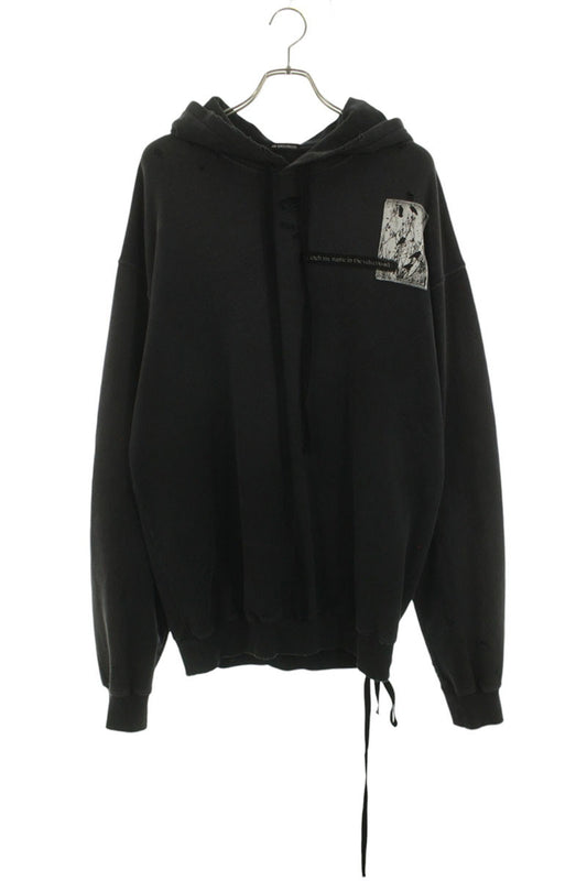 ANN DEMEULEMEESTER Patchwork Design Hoodie Black Size XS