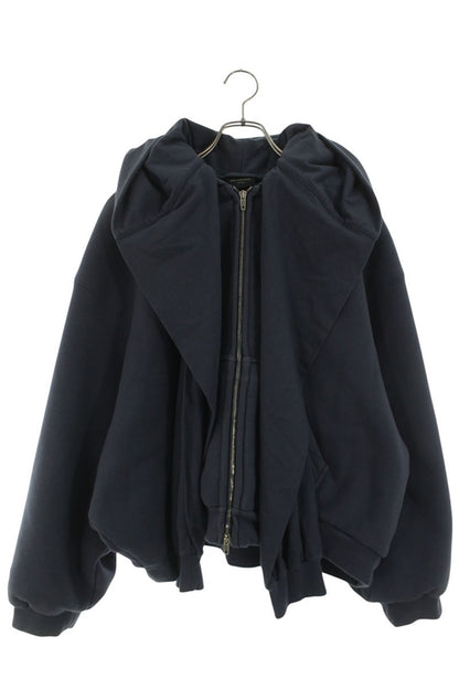 BALENCIAGA Ride Incognito Double Zip Hoodie Navy Size XXS