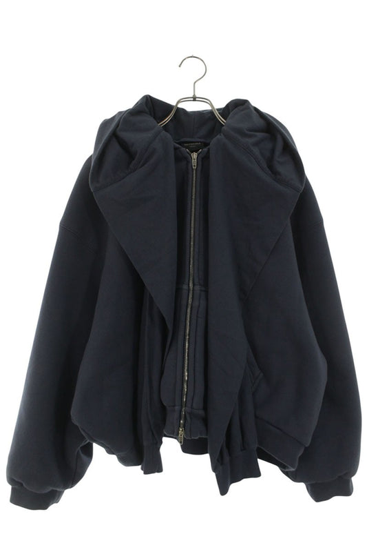 BALENCIAGA Ride Incognito Double Zip Hoodie Navy Size XXS