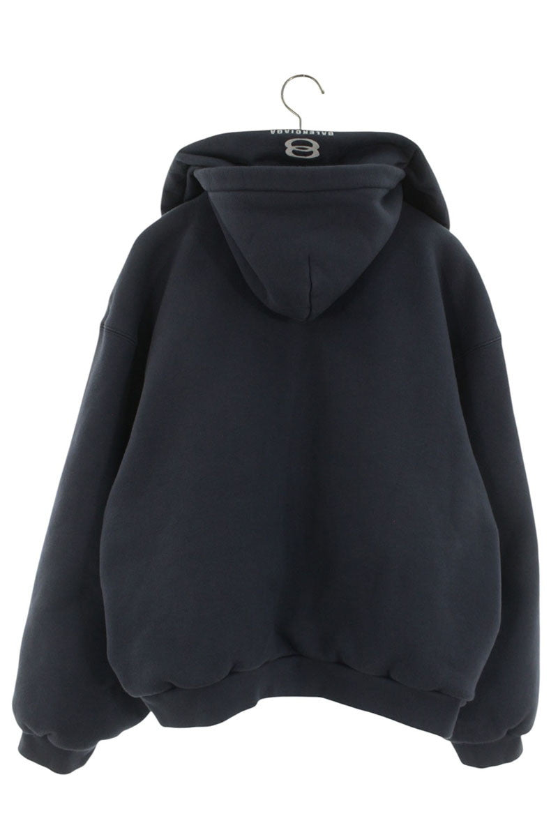 BALENCIAGA Ride Incognito Double Zip Hoodie Navy Size XXS