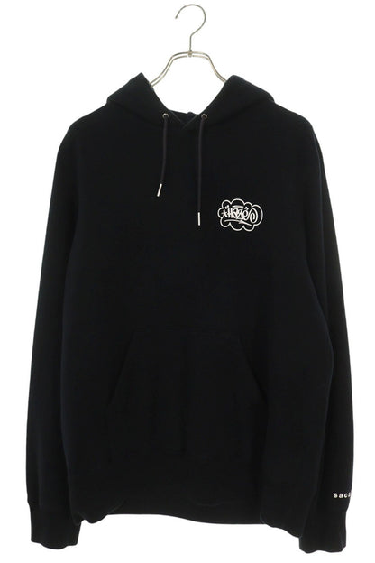 Sacai Graphic Logo Print Hoodie Black Size L