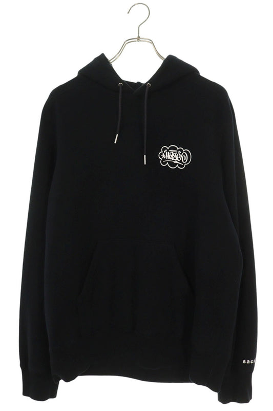 Sacai Graphic Logo Print Hoodie Black Size L