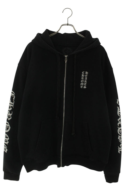 Chrome Hearts Arm Logo Print Zip Up Hoodie Size L