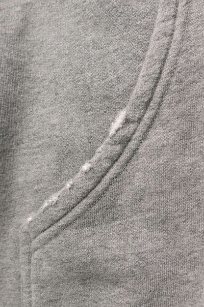 BALENCIAGA Fur Oversized Zip Up Hoodie Gray Size M